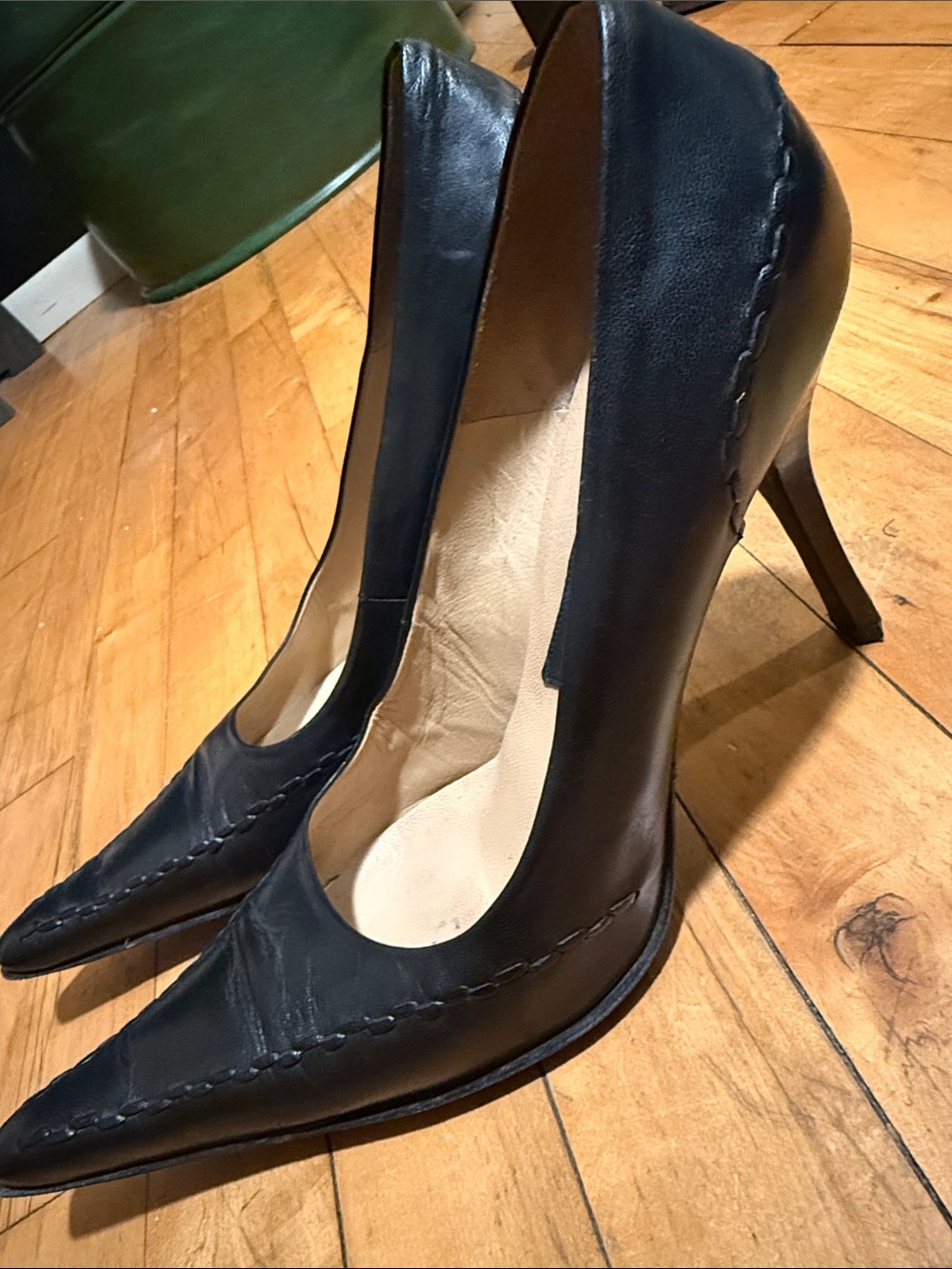 Antonio Eboli Italian leather Pointed-Toe High Heel Pumps